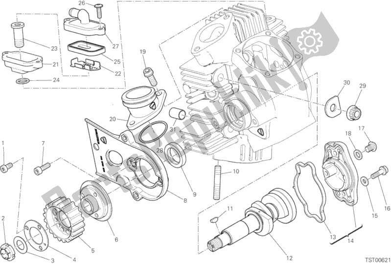 Alle onderdelen voor de Horizontaal Hoofdtimingsysteem van de Ducati Scrambler 1100 PRO 2020